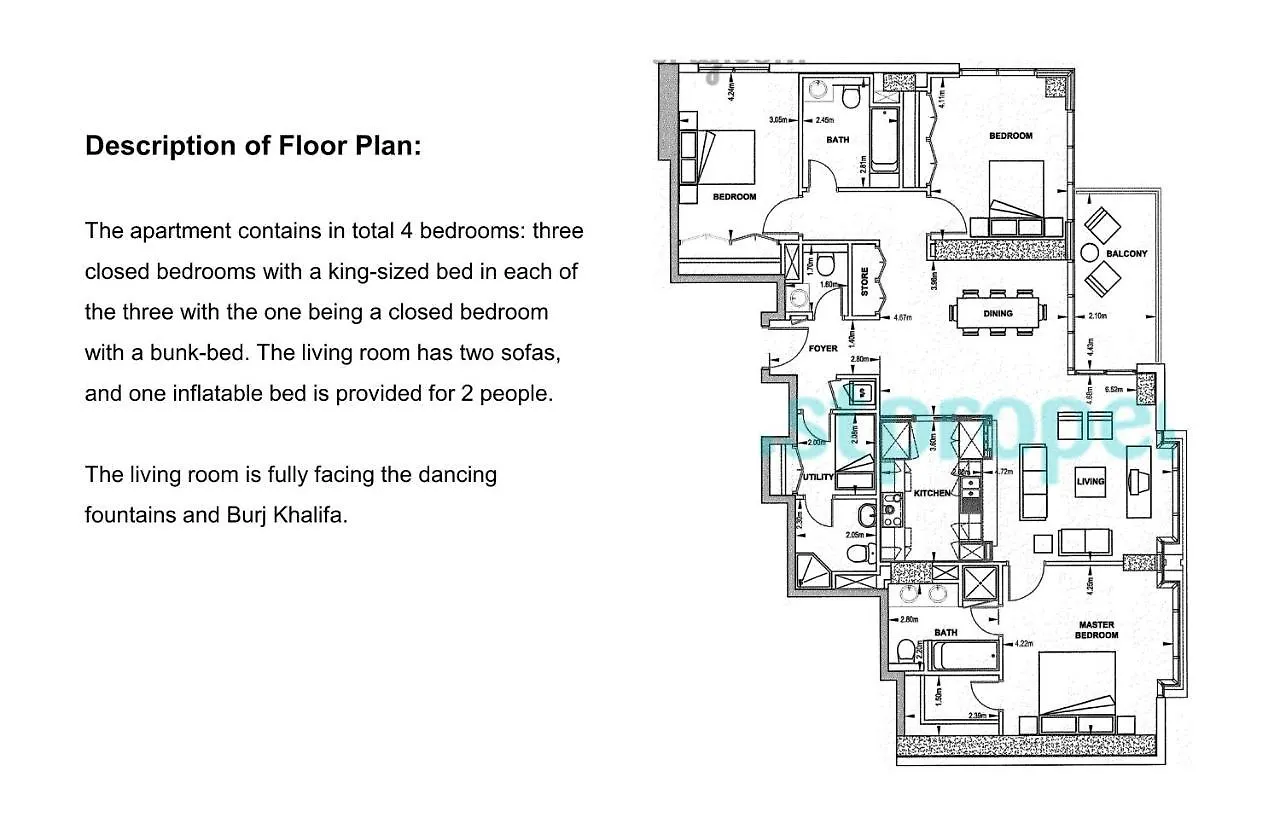 Burj Grand Apartment - Four Bedrooms Dubai 0*,